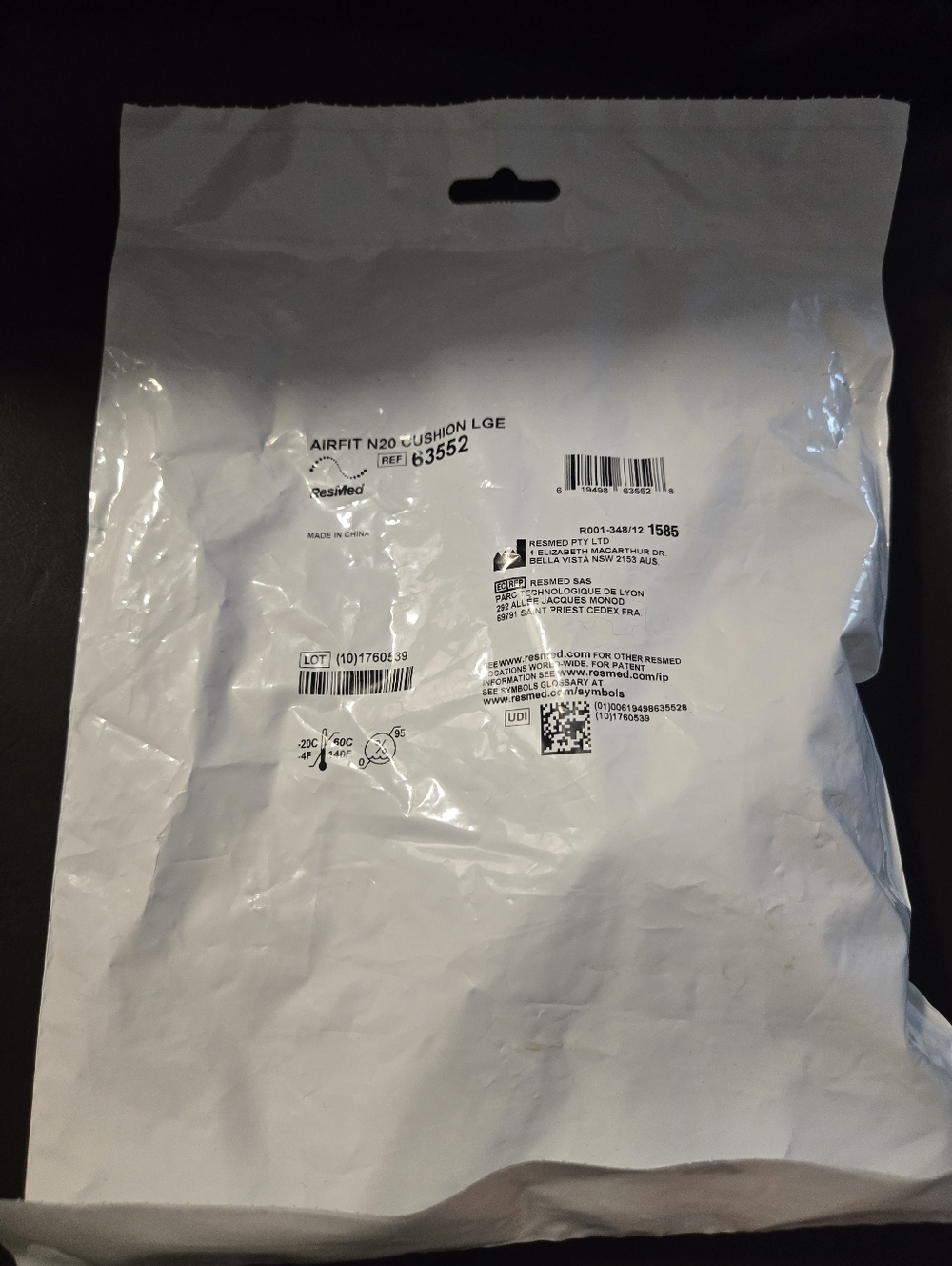 Resmed Airfit N20 Cushion Seal L  Nasal Replacement NEW Large Sealed